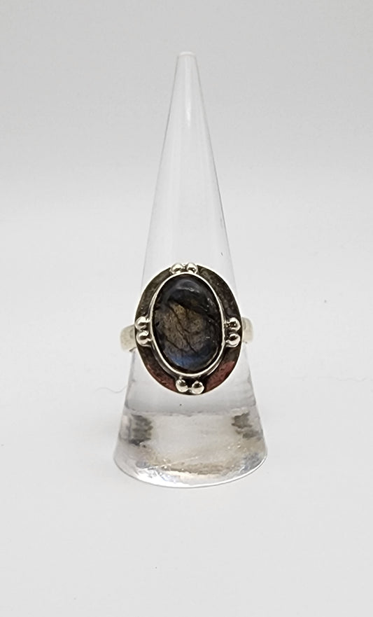 SS Labradorite Ring Large