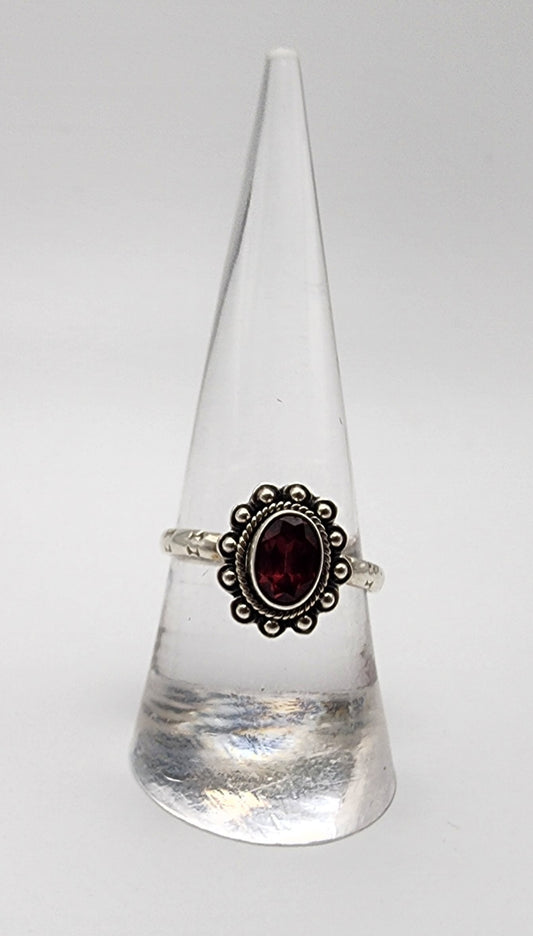 SS Dainty Garnet Ring