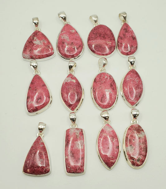 SS Pink Thulite Pendant