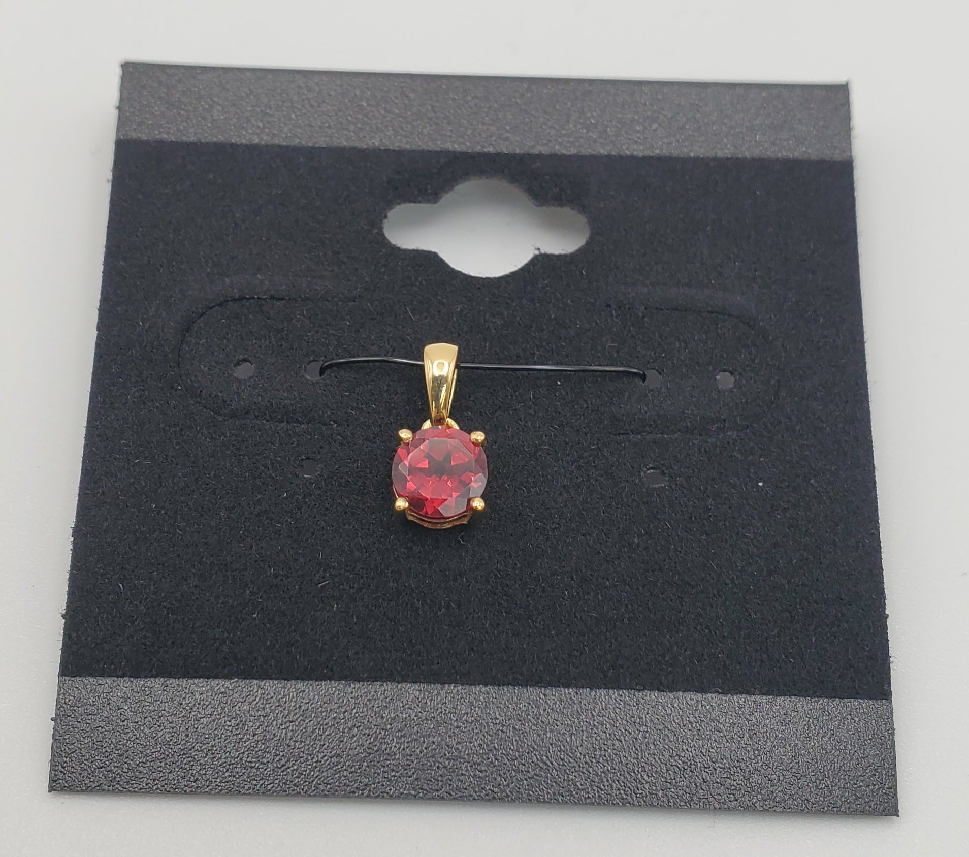 GP Garnet Gemstone Faceted Pendant