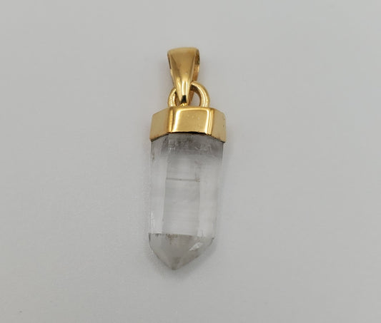 GP Lemurian Quartz Rough Mineral w/ Cap Pendant