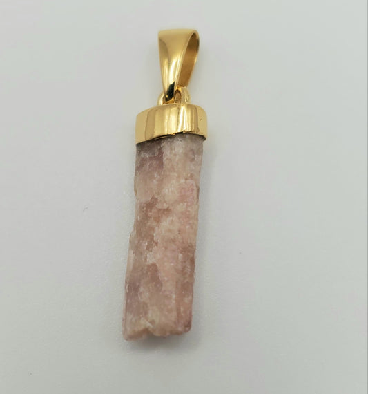 GP Pink Tourmaline Rough Mineral w/ Cap Pendant