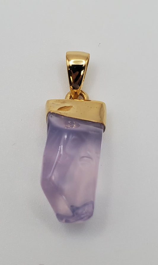GP Lavender Quartz Rough Mineral w/ Cap Pendant