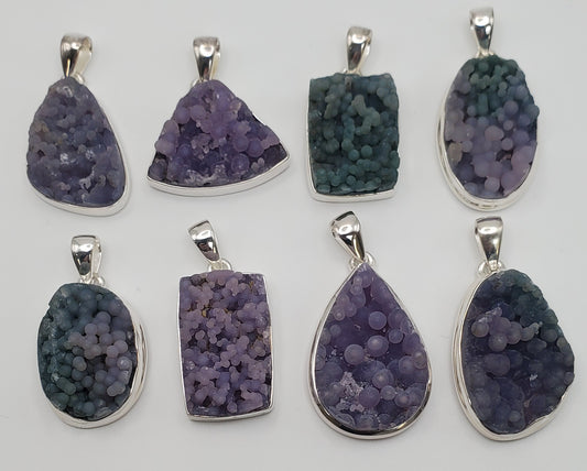 SS Grape Agate Small Druzy Pendant