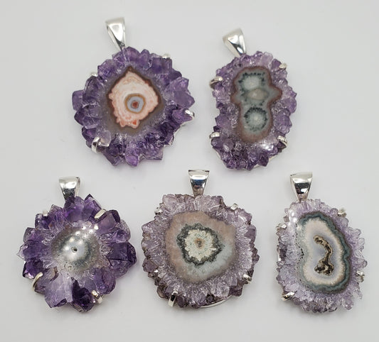 SS Small Amethyst Stalactite Pendant
