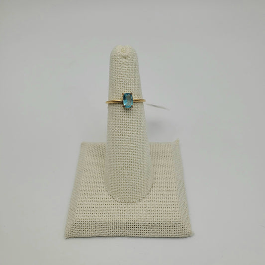 GP Blue Apatite Gemstone Faceted Ring