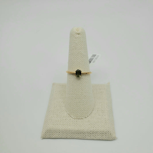 GP Moldavite Gemstone Faceted Ring