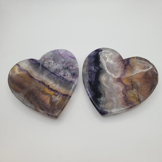 Rainbow Fluorite Heart Bowls Large