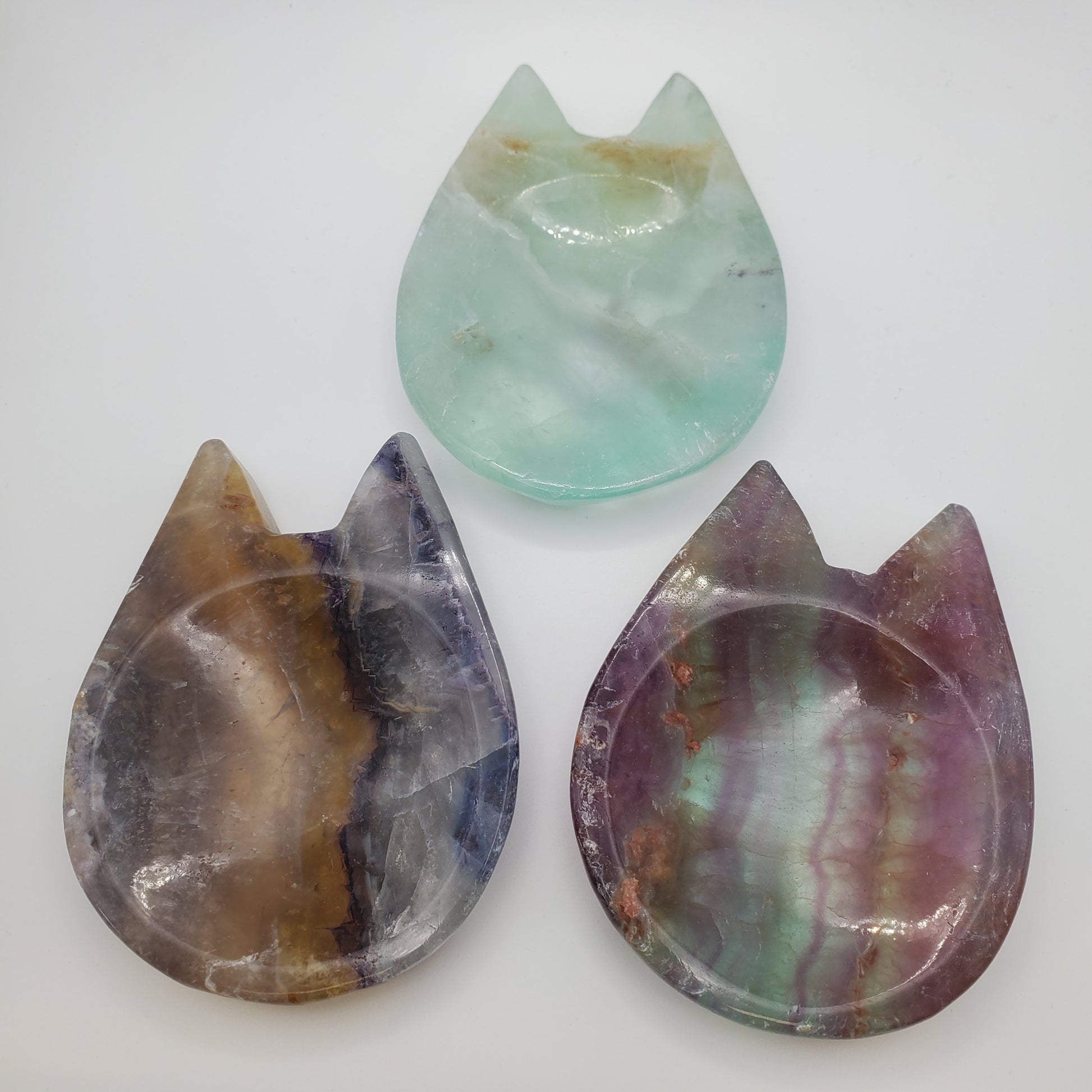 Rainbow Fluorite Cat Bowl Large