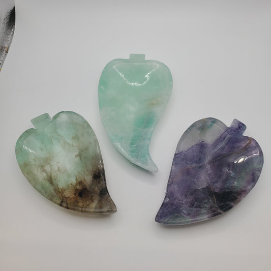 Rainbow Fluorite Leaf Bowl