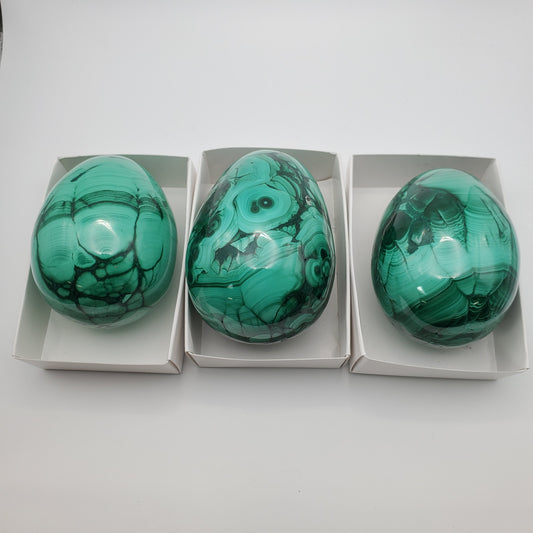 Malachite Egg Large 3.5 inch