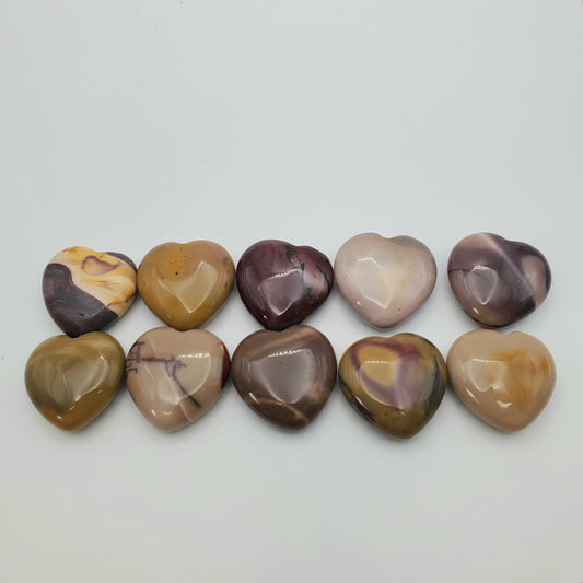 Mookaite Jasper Hearts 1 inch