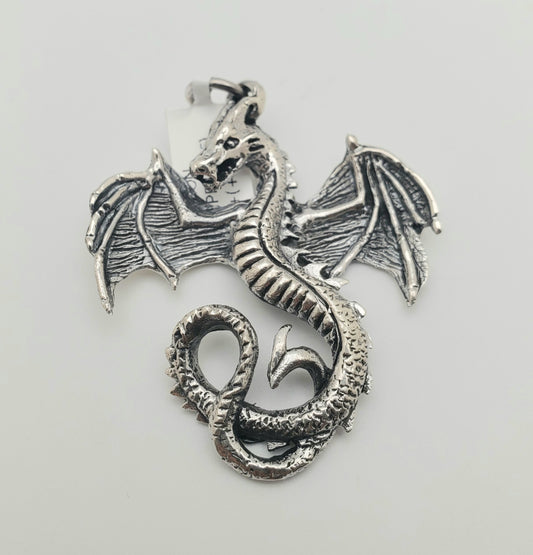 SS Dragon w Wings Pendant