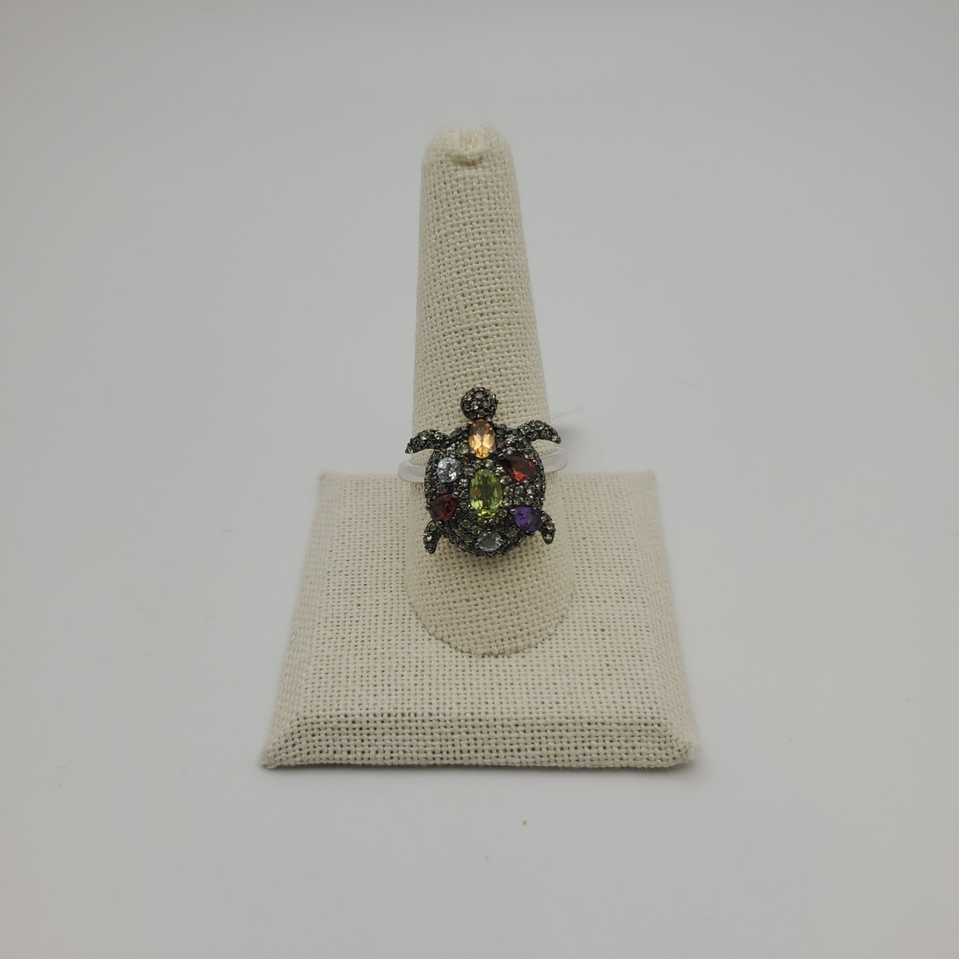 SS Multi-Gemstone Turtle Ring