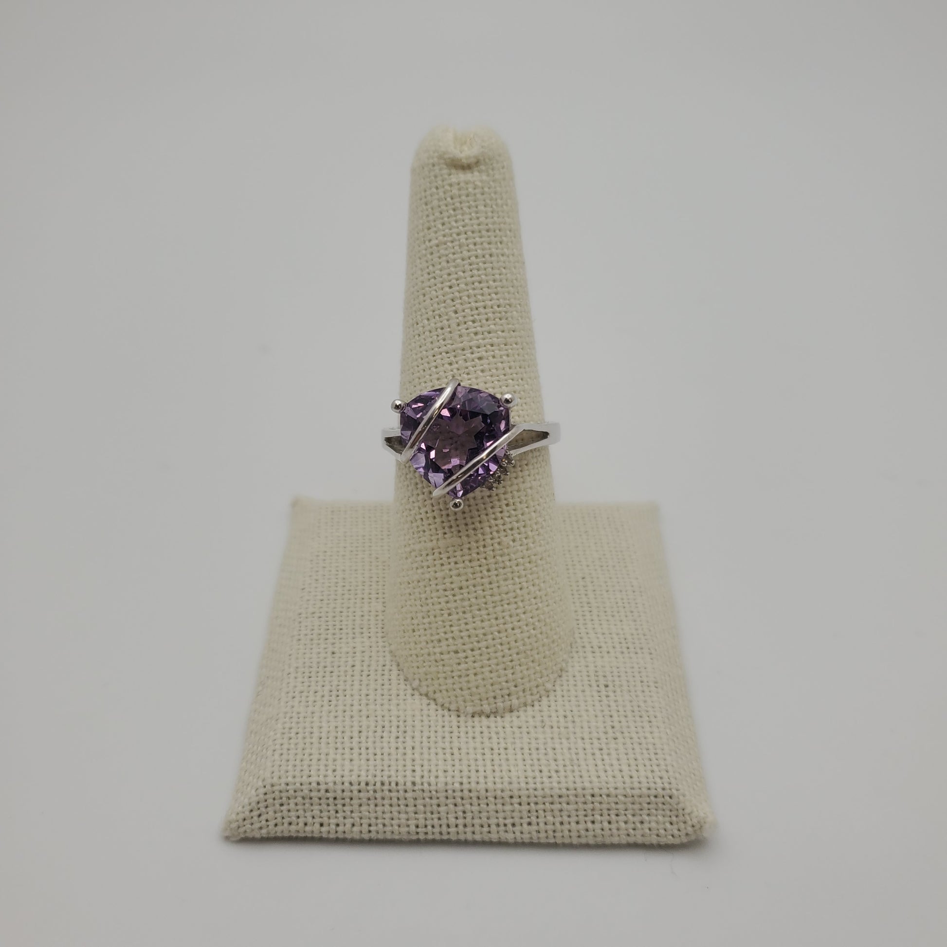 SS Morganite Diamond Ring