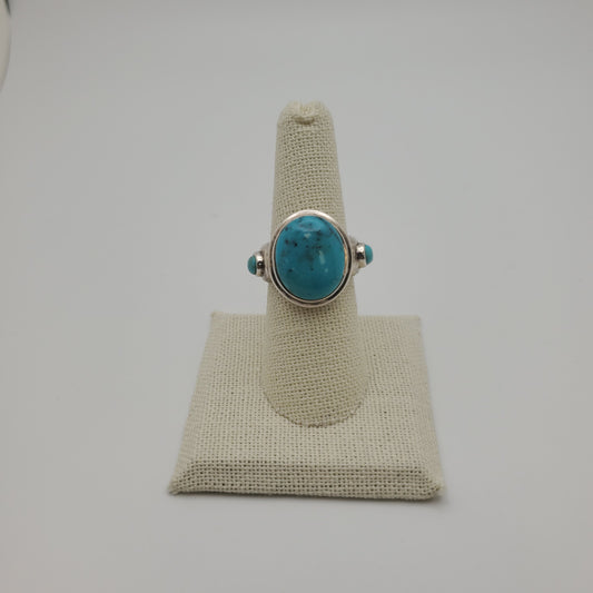 SS Turquoise Multi-Stone Ring