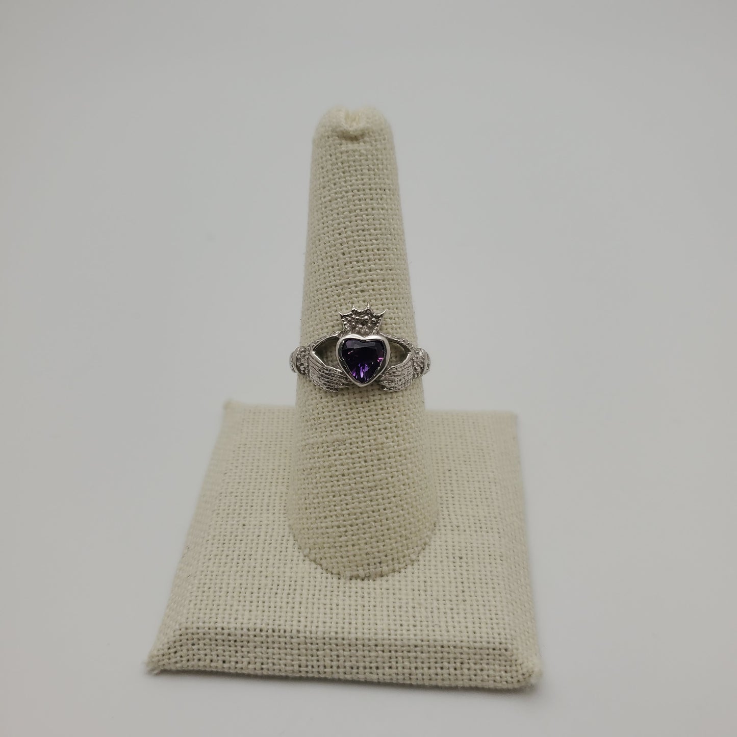 SS Amethyst Claddagh Ring