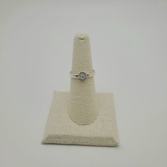 SS Moonstone Round Ring