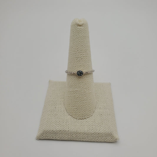 SS Blue Topaz Poison Ring