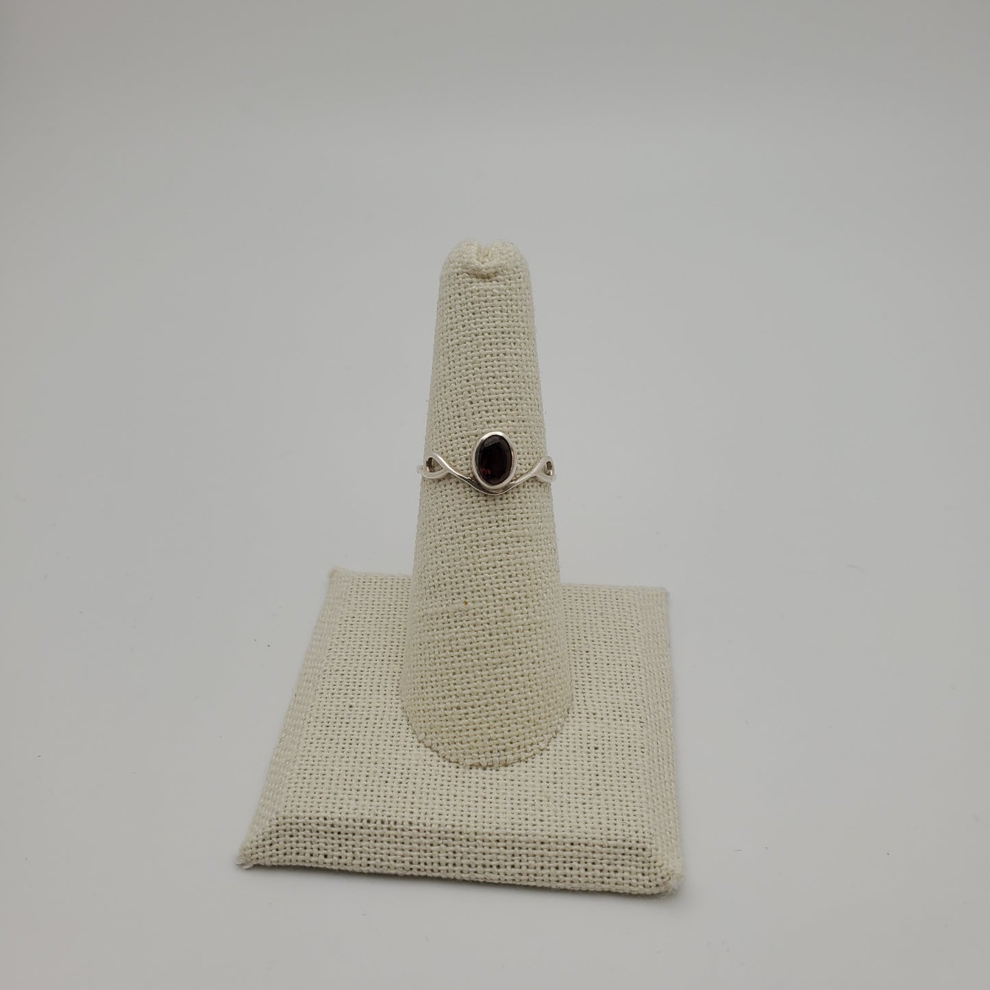 SS Garnet Ornate Ring