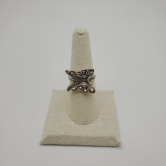 SS 18k Gold Butterfly Ring