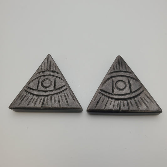 Silver Obsidian Pyramid Evil Eye