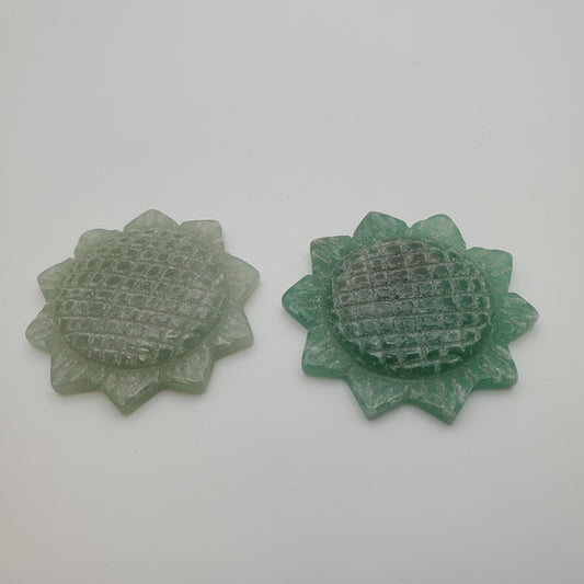 Carved Aventurine Sunflower