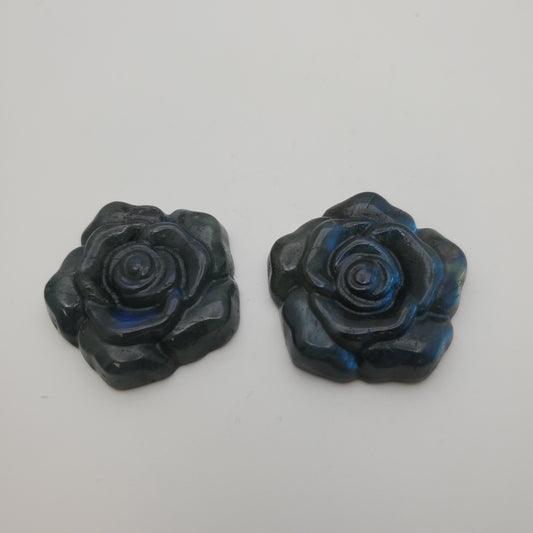 Carved Labradorite Rose