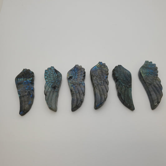 Carved Labradorite Angel Wing