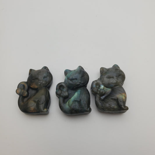 Carved Labradorite Cat