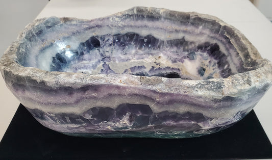 Green and Purple Fluorite Bowl