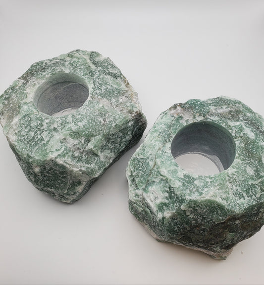 Green Quartz Tea Light Holder