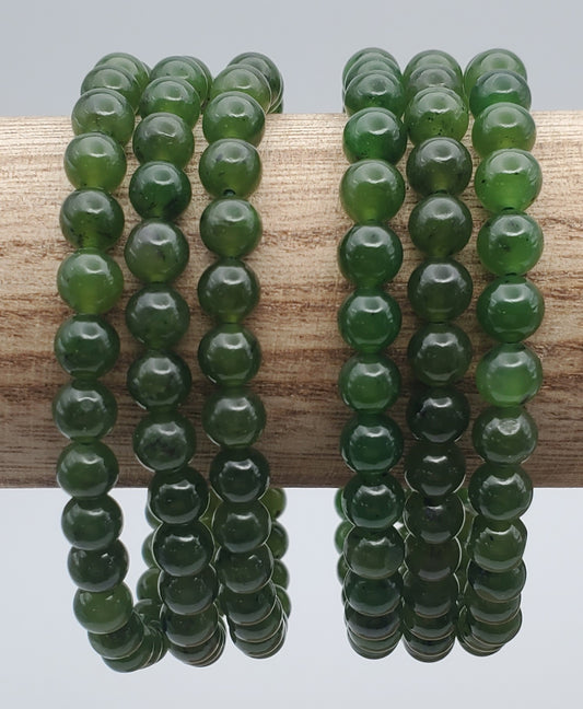6mm Dark Green Jade Bracelet