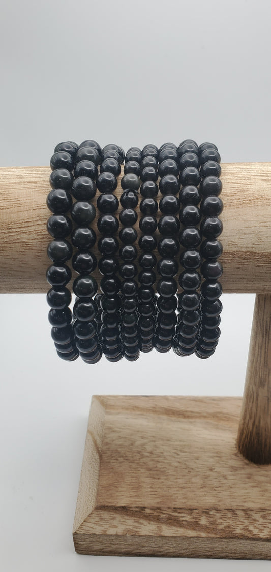 5-6mm Obsidian Bracelet