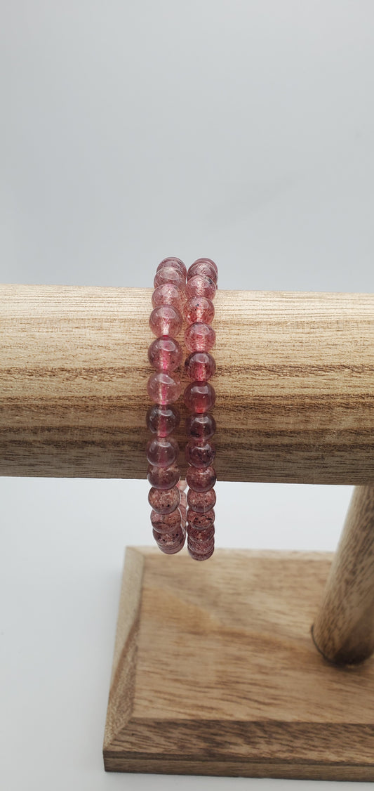 5mm Strawberry Quartz Bracelet