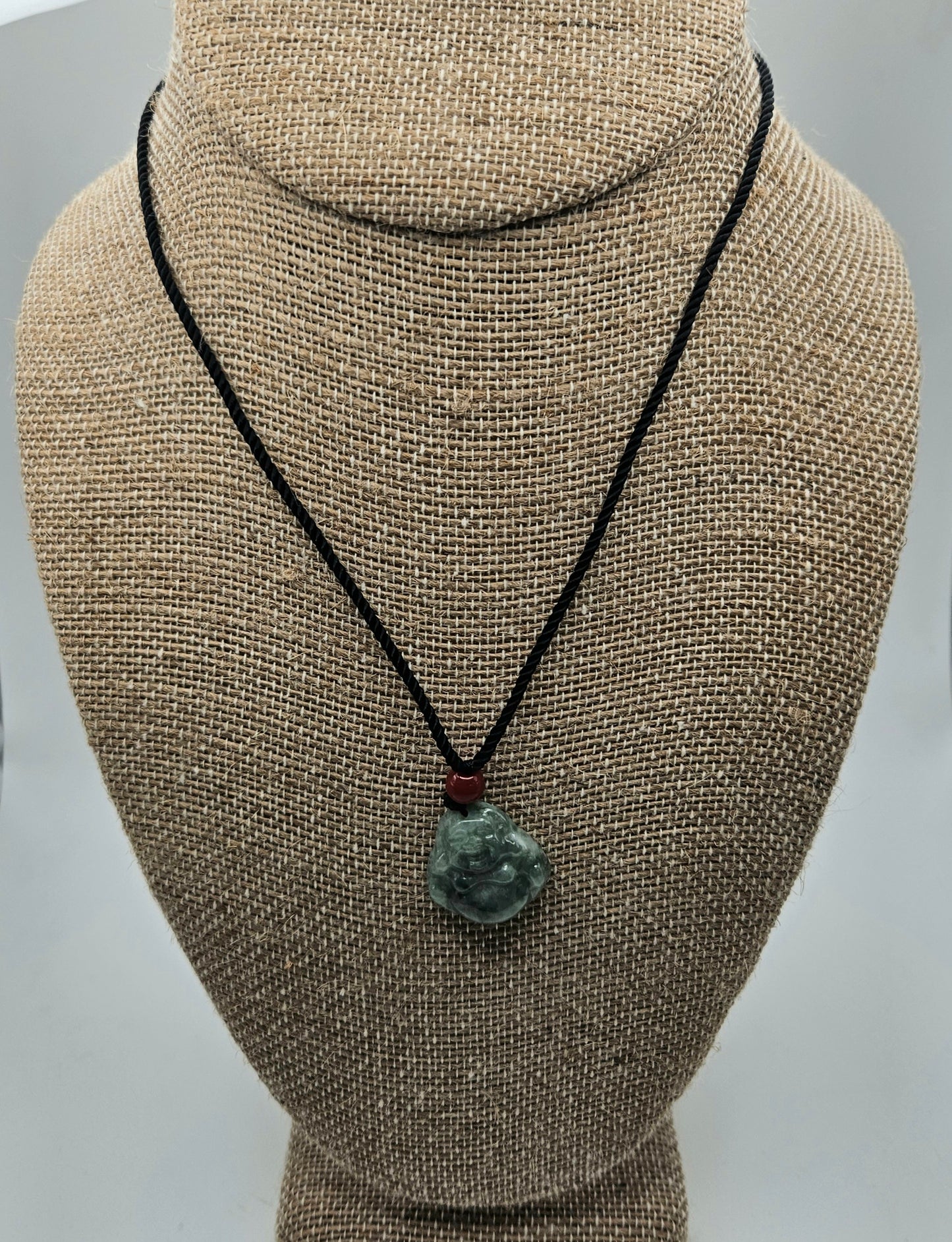 Small Green Jade Buddha Necklace