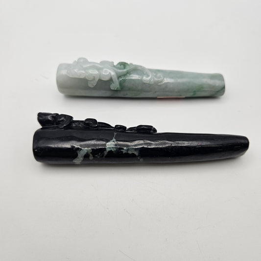 Carved Jade Pipe