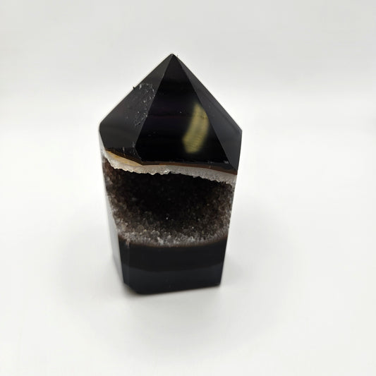 Black Agate Druzy Point