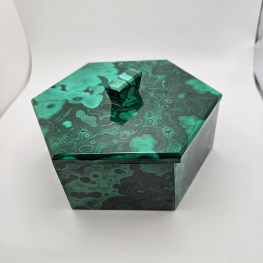Hexagon Malachite Box