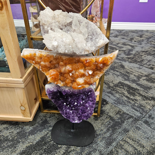 Citrine Quartz Amethyst Trio
