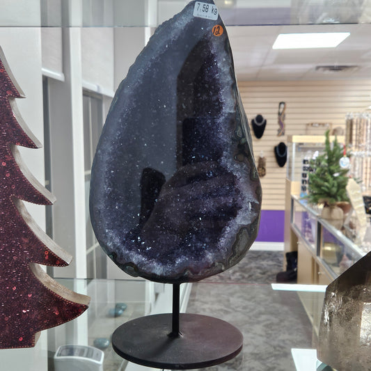 Amethyst Egg on Stand 14"