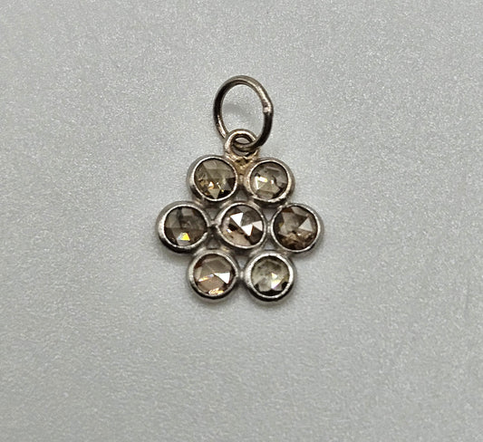 SS Sliced Diamond Flower Pendant