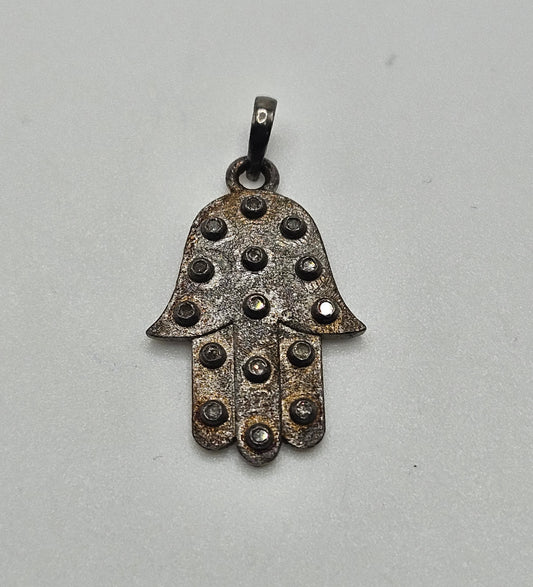 SS Diamond Hamsa Pendant