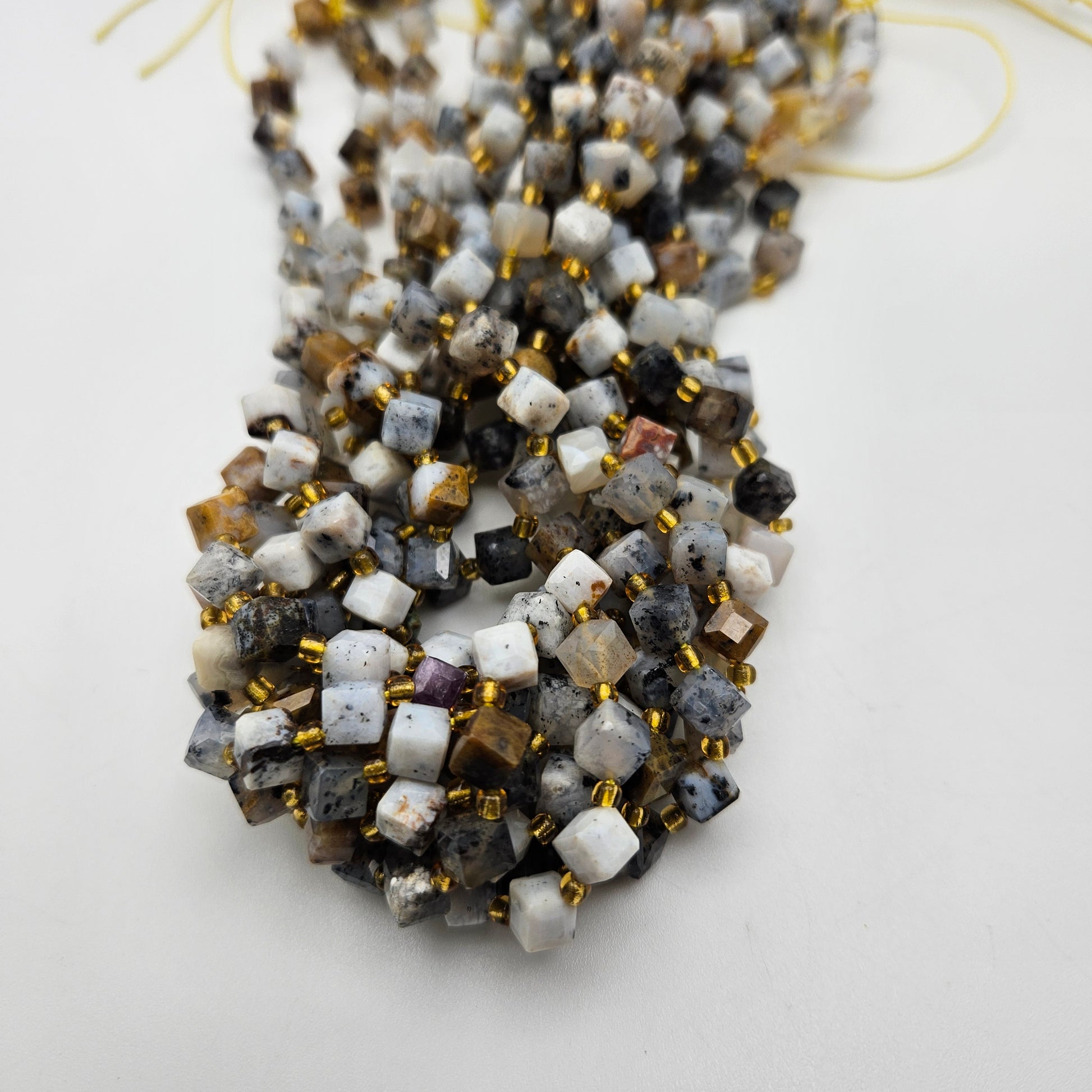 6mm Dendritic Opal Diagonal Cube