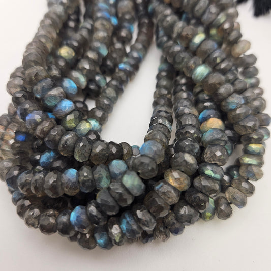 6mm Labradorite Rondelle Faceted
