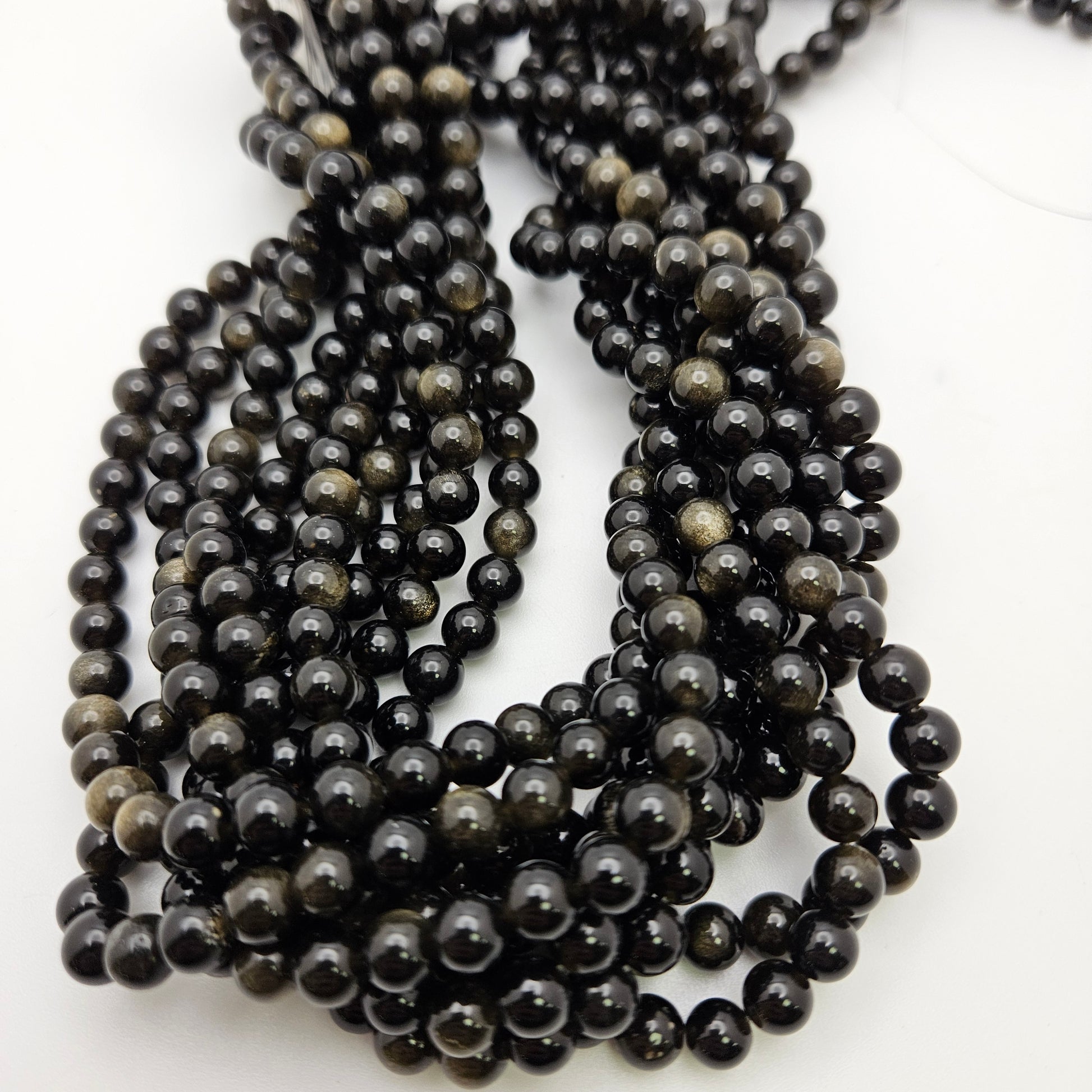 8mm Golden Obsidian Round