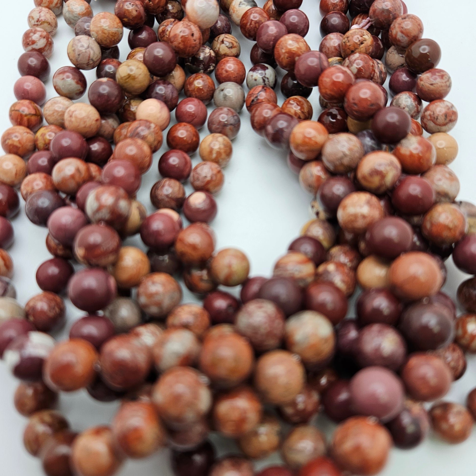 8mm Red Leopard Jasper Round