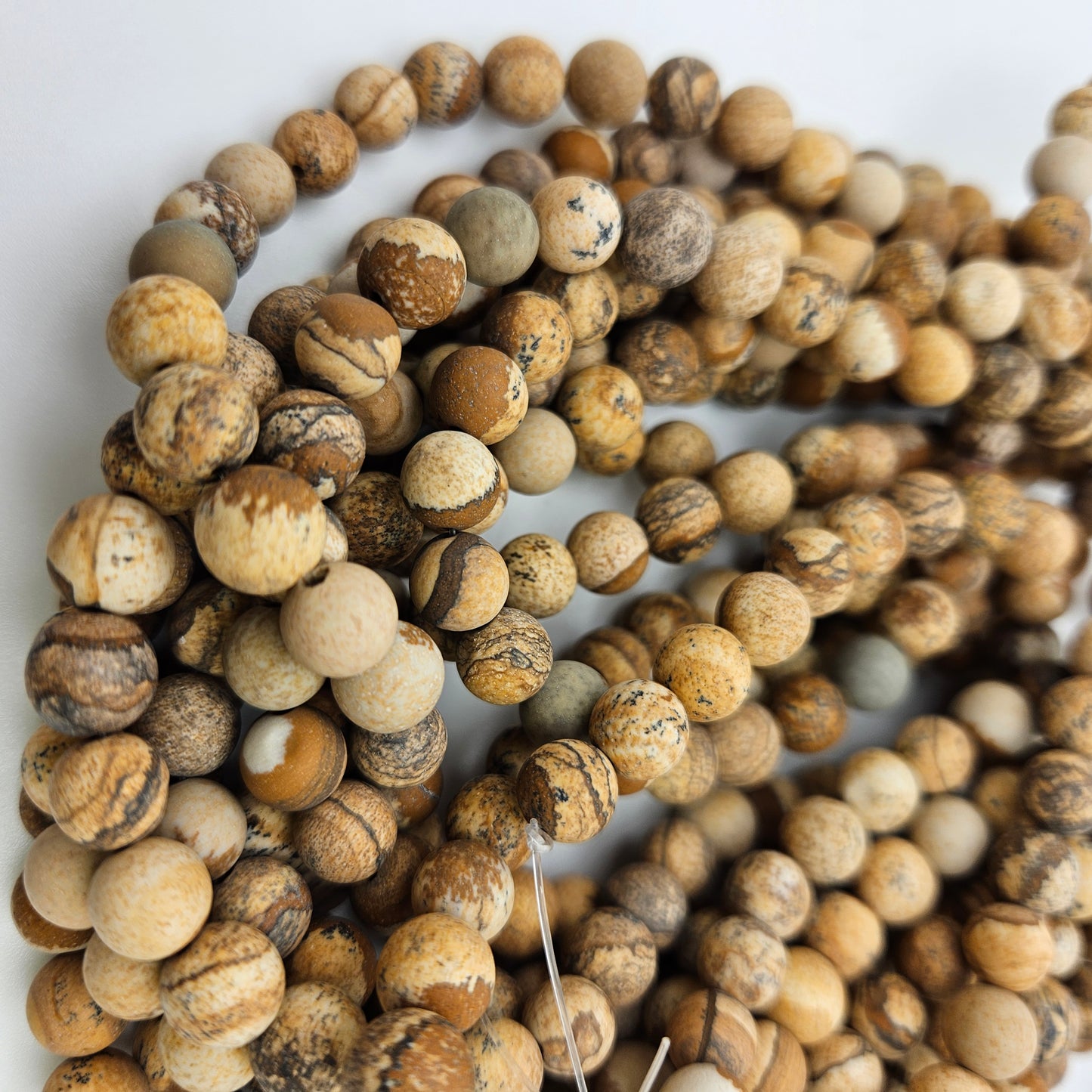 8mm Picture Jasper Round