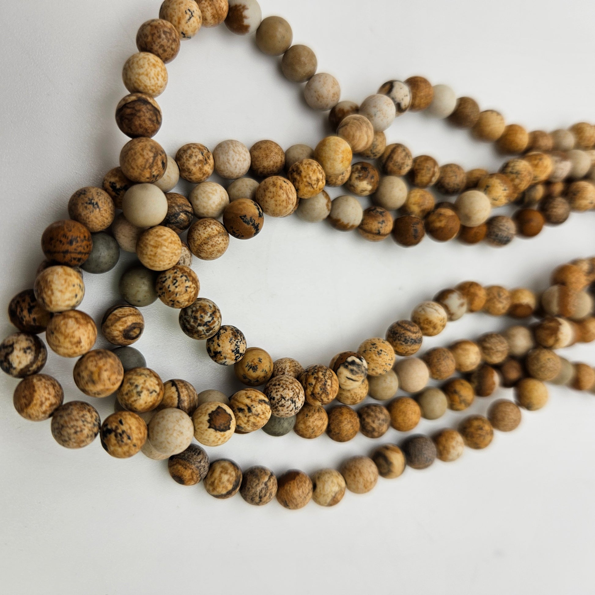 6mm Picture Jasper Matte Round