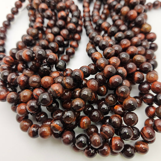 8mm Red Tiger's Eye Round